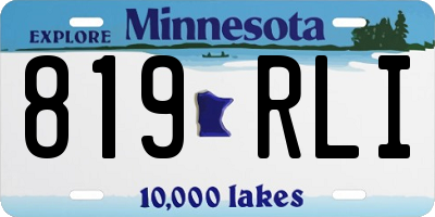 MN license plate 819RLI