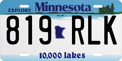 MN license plate 819RLK