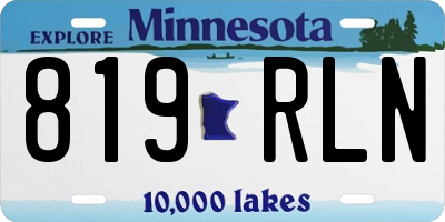 MN license plate 819RLN