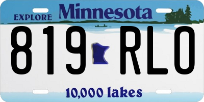 MN license plate 819RLO
