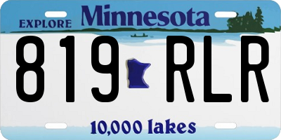 MN license plate 819RLR