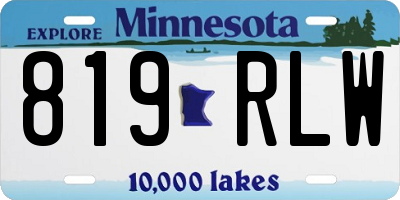MN license plate 819RLW