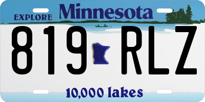 MN license plate 819RLZ