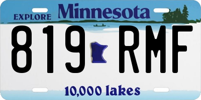 MN license plate 819RMF
