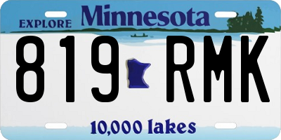 MN license plate 819RMK
