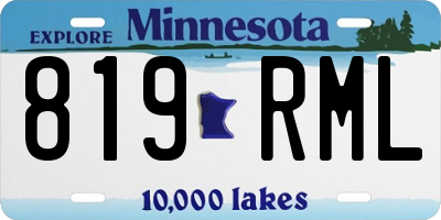 MN license plate 819RML