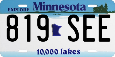 MN license plate 819SEE