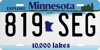 MN license plate 819SEG