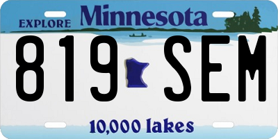MN license plate 819SEM