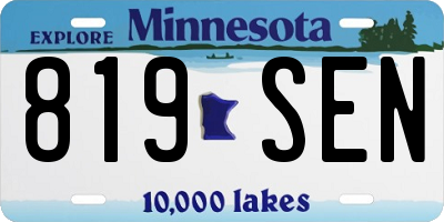 MN license plate 819SEN