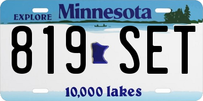 MN license plate 819SET