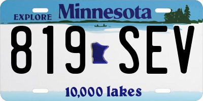 MN license plate 819SEV