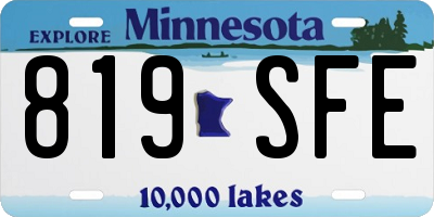 MN license plate 819SFE