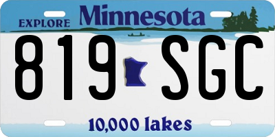 MN license plate 819SGC