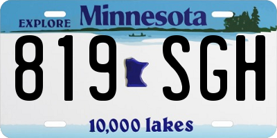 MN license plate 819SGH