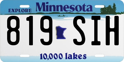 MN license plate 819SIH