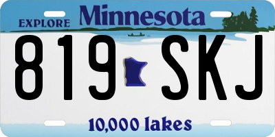 MN license plate 819SKJ
