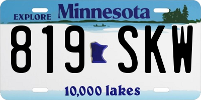 MN license plate 819SKW