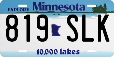 MN license plate 819SLK