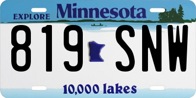 MN license plate 819SNW