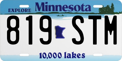 MN license plate 819STM