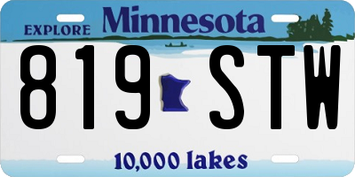 MN license plate 819STW