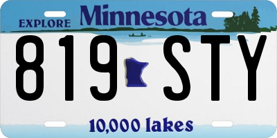 MN license plate 819STY