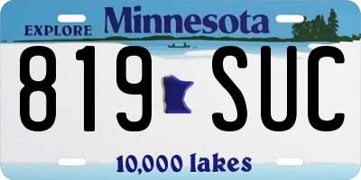 MN license plate 819SUC