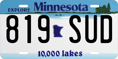 MN license plate 819SUD