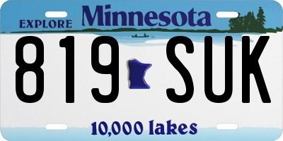 MN license plate 819SUK