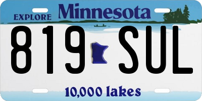 MN license plate 819SUL