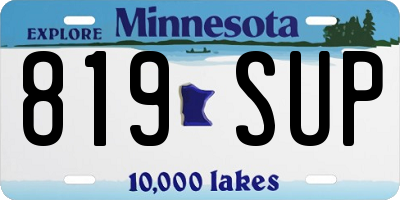 MN license plate 819SUP