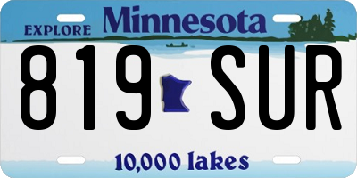 MN license plate 819SUR