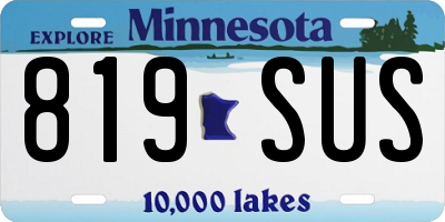 MN license plate 819SUS