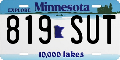MN license plate 819SUT