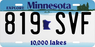 MN license plate 819SVF