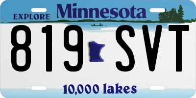 MN license plate 819SVT