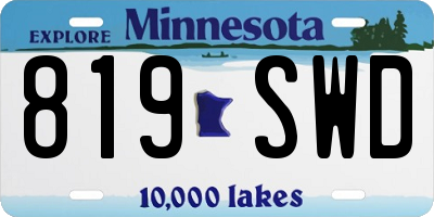 MN license plate 819SWD