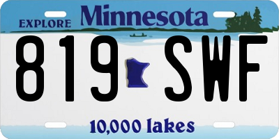 MN license plate 819SWF