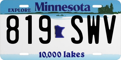 MN license plate 819SWV