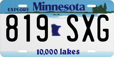 MN license plate 819SXG