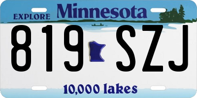 MN license plate 819SZJ