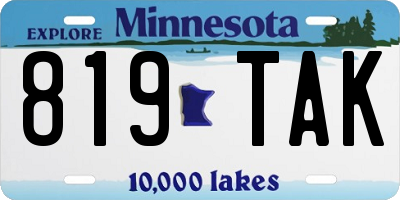 MN license plate 819TAK