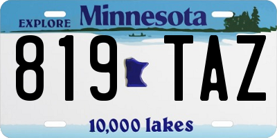 MN license plate 819TAZ