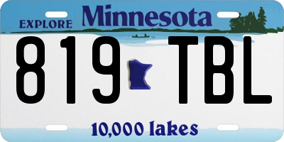 MN license plate 819TBL