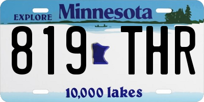 MN license plate 819THR