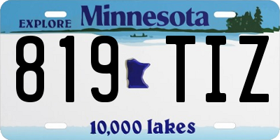 MN license plate 819TIZ