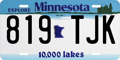 MN license plate 819TJK