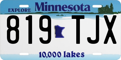 MN license plate 819TJX