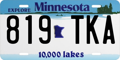 MN license plate 819TKA